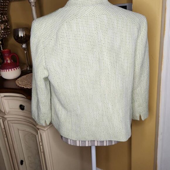 Vintage Nipon boutique light green textured open blazer womens size 12 - Picture 4 of 4